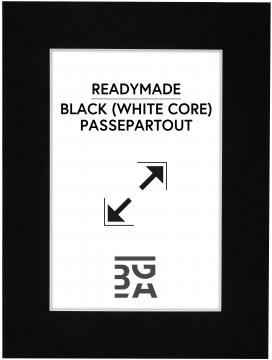 Passepartout Schwarz (weißer Kern) 35x50 cm (23x29)
