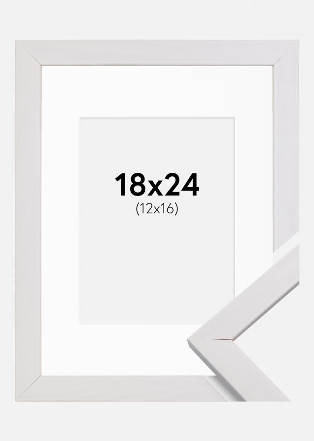 Rahmen Stilren Weiß 18x24 cm - Passepartout Weiß 13x17 cm