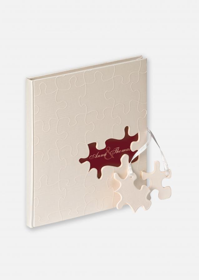 Puzzle Gästebuch - 23x25 cm (144 weiße Seiten / 72 Blatt)
