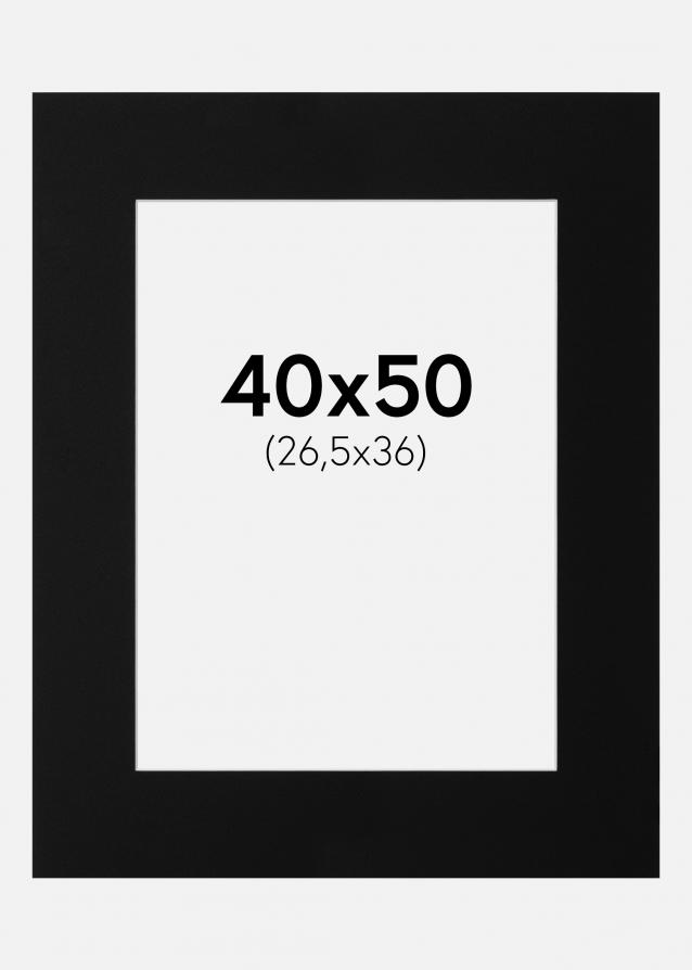 Passepartout Canson Schwarz (weißer Kern) 40x50 cm (26,5x36)