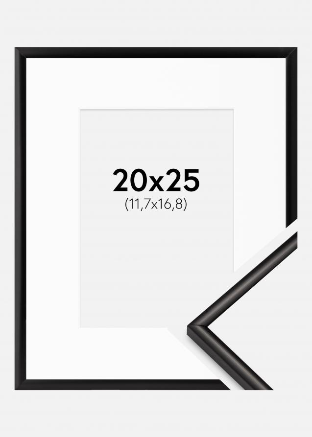 Rahmen Scandi Matt Schwarz 20x25 cm - Passepartout Weiß 5x7 inches