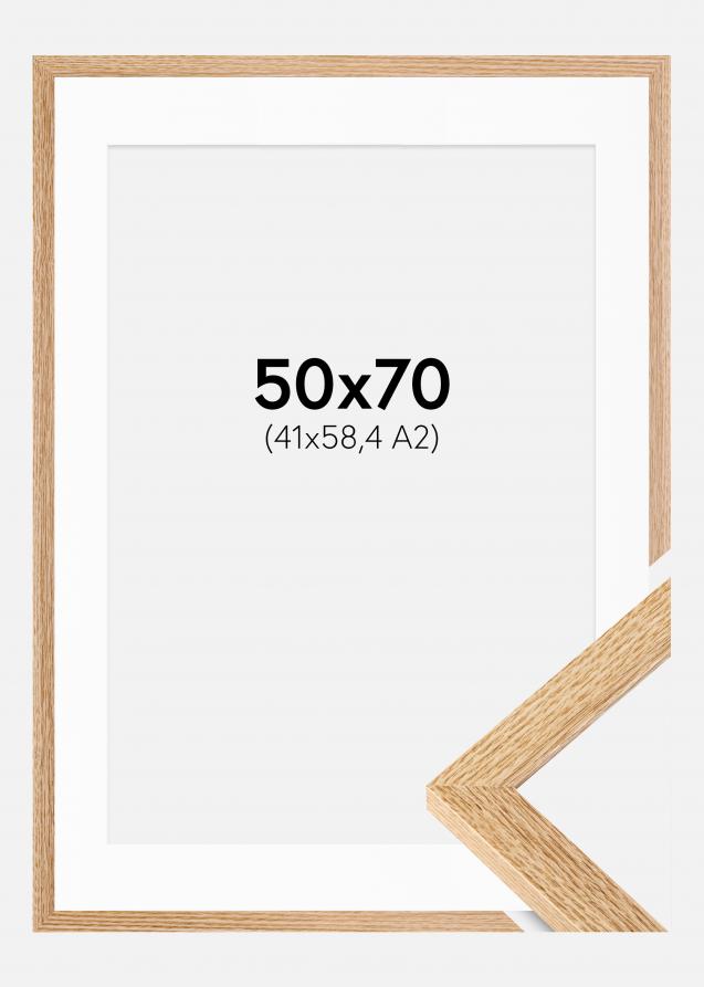 Rahmen Selection Eiche 50x70 cm - Passepartout Weiß 42x59,4 cm