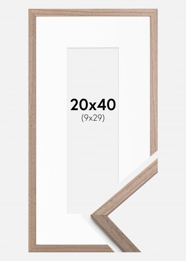 Rahmen Edsbyn Walnuss Hell 20x40 cm - Passepartout Weiß 10x30 cm