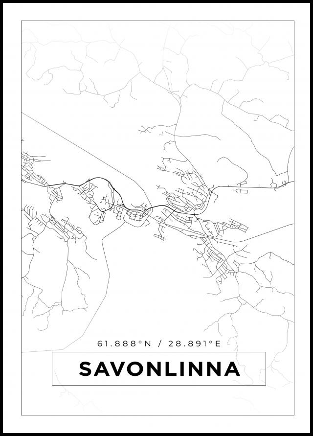 Map - Savonlinna - White