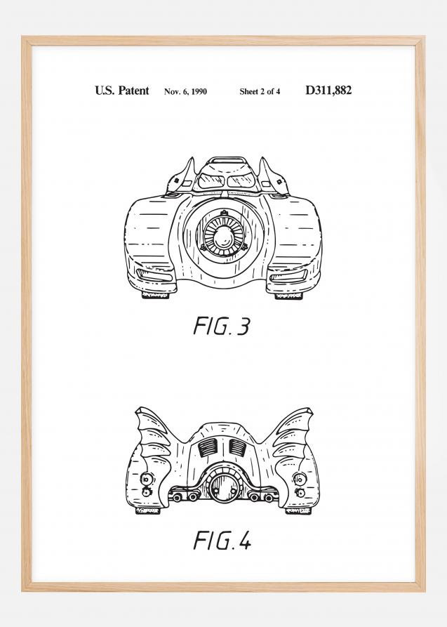 Patentzeichnung - Batman - Batmobile 1990 II Poster