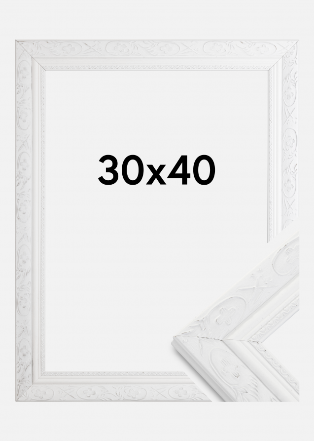 Rahmen Barock Weiß 30x40 cm