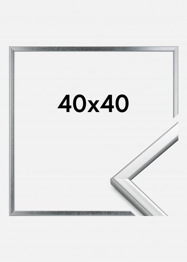 Rahmen Slim Matt Antireflexglas Silber 40x40 cm