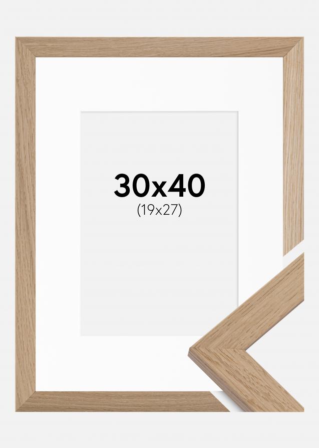 Rahmen Trendline Eiche 30x40 cm - Passepartout Weiß 20x28 cm