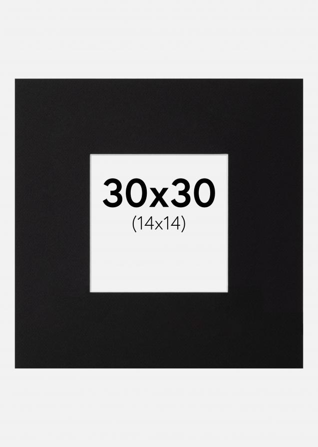 Passepartout XL Schwarz (weißer Kern) 30x30 cm (14x14)