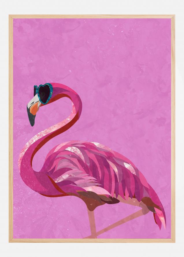 Magenta Metallic Flamingo Poster