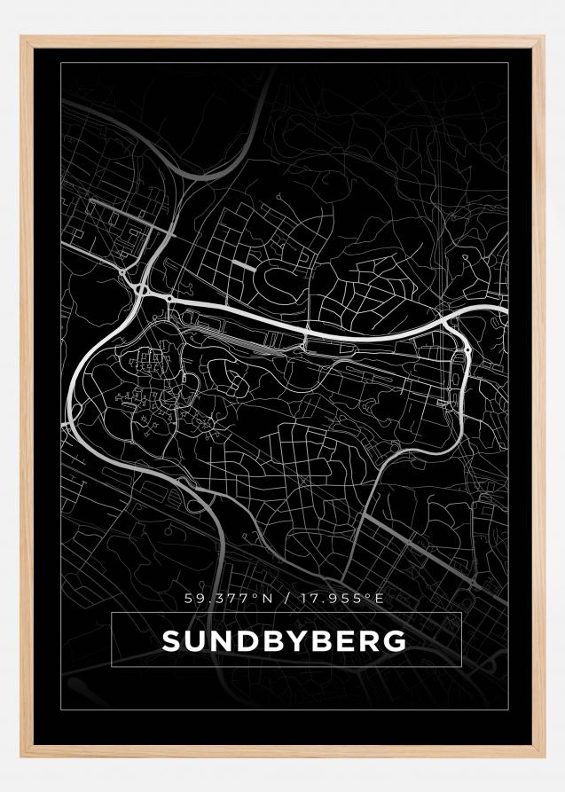 Map - Sundbyberg - Black Poster