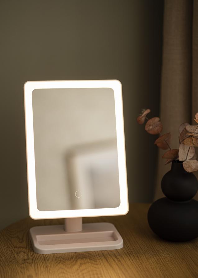 KAILA Kosmetikspiegel LED Strip mit Bluetooth-Lautsprecher Weiß 18x30 cm