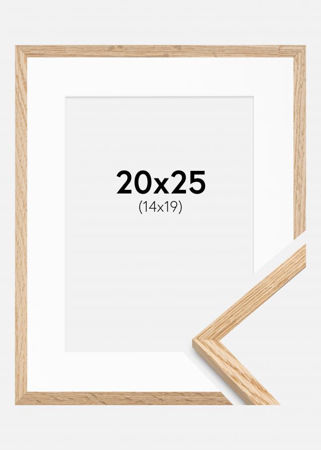 Rahmen Schmal Eiche 20x25 cm - Passepartout Weiß 15x20 cm
