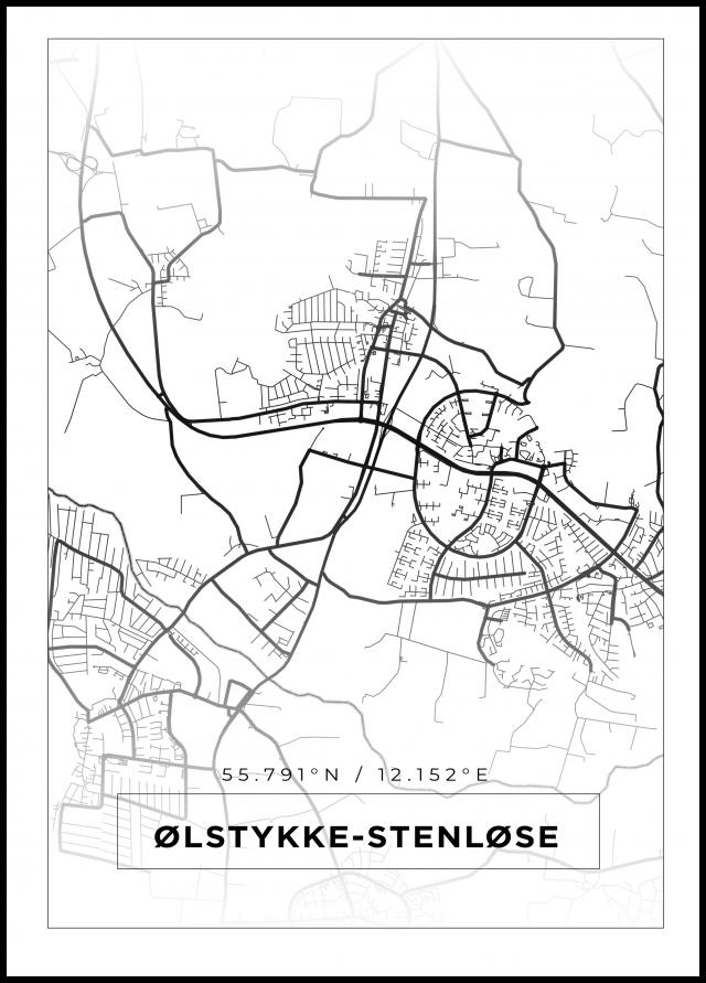 Map - Ølstykke-Stenløse - White