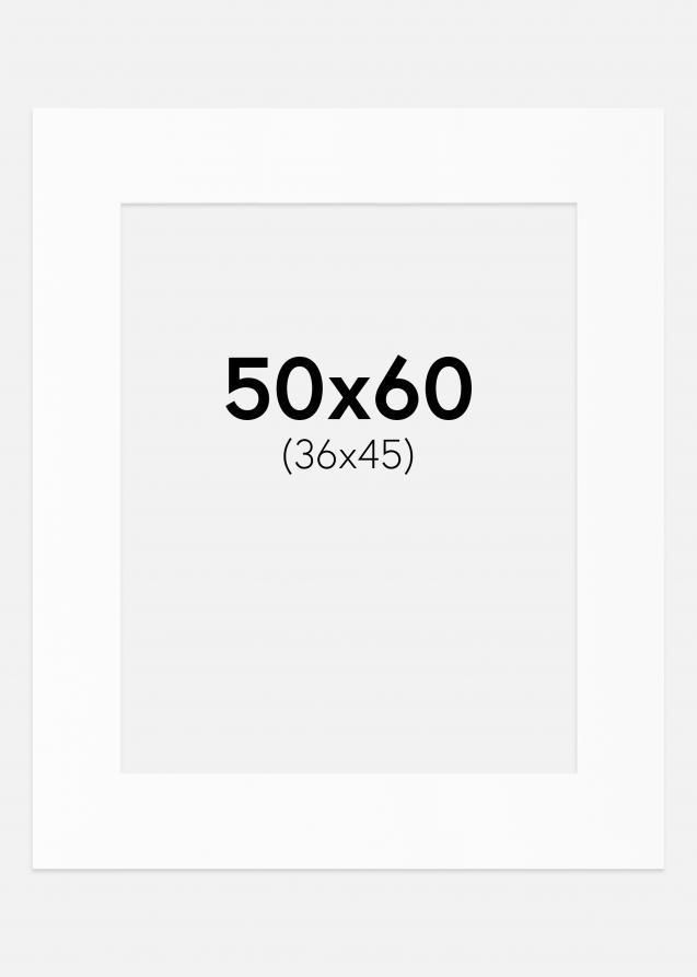 Passepartout Weiß Standard (weißer Kern) 50x60 cm (36x45)