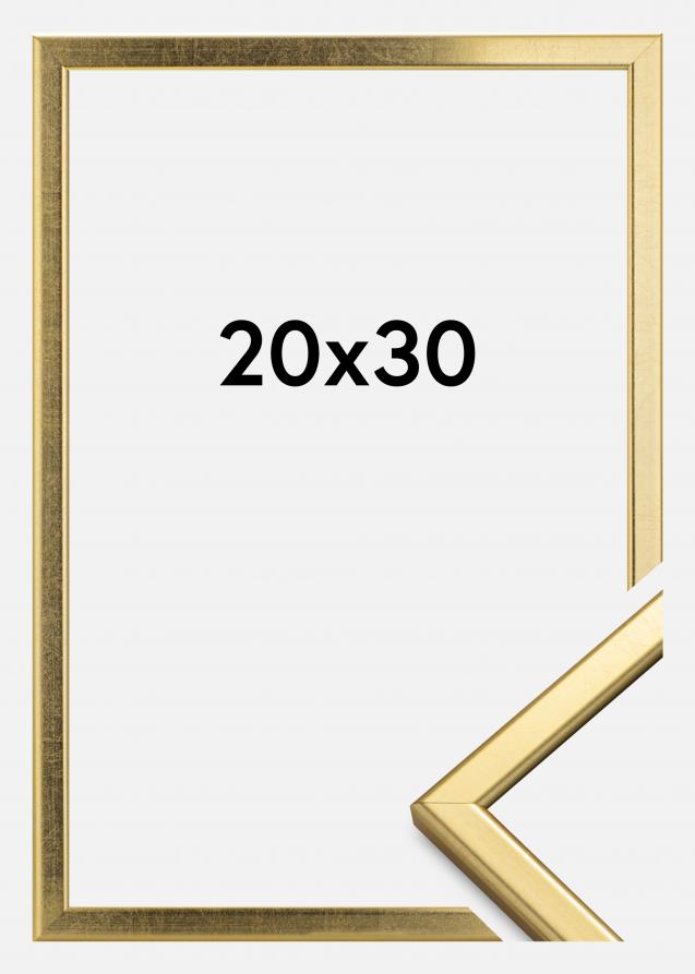 Rahmen Slim Matt Antireflexglas Gold 20x30 cm