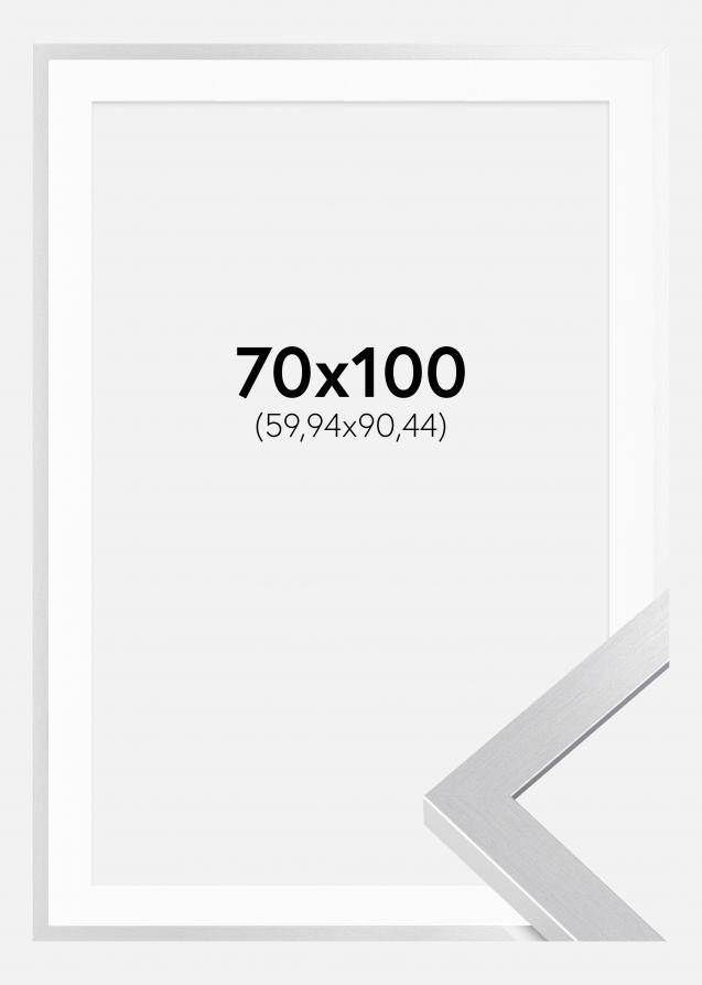 Rahmen Selection Silber 70x100 cm - Passepartout Weiß 24x36 inches