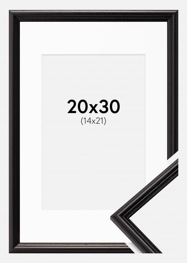 Rahmen Horndal Schwarz 20x30 cm - Passepartout Weiß 15x22 cm