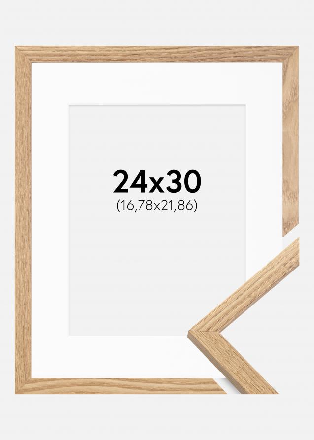Rahmen Trendy Eiche 24x30 cm - Passepartout Weiß 7x9 inches