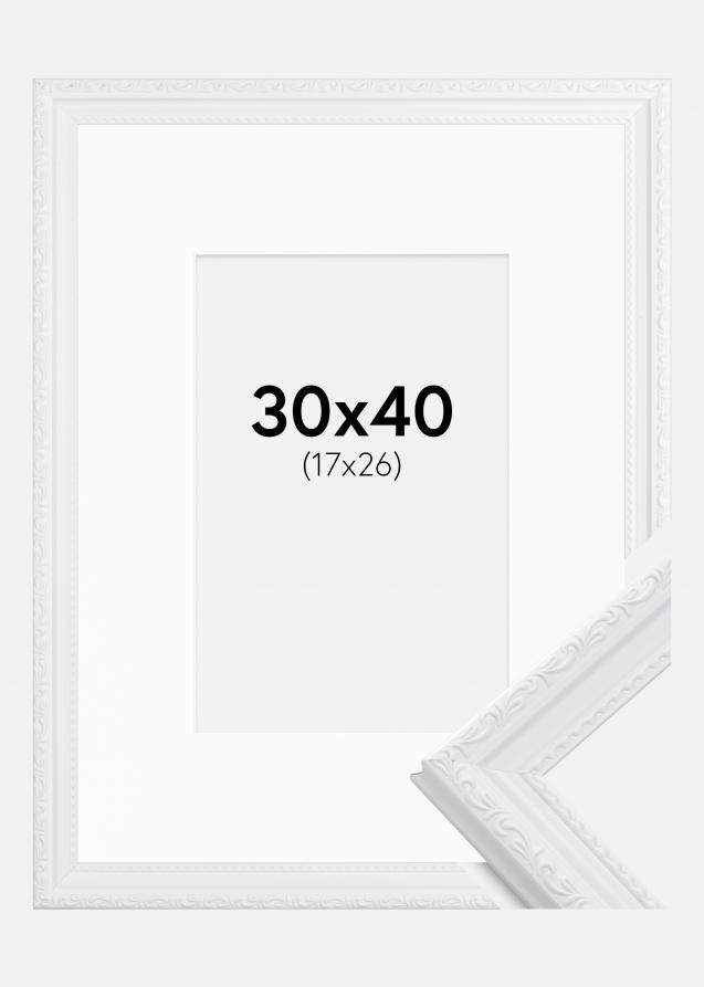 Rahmen Abisko Weiß 30x40 cm - Passepartout Weiß 18x27 cm