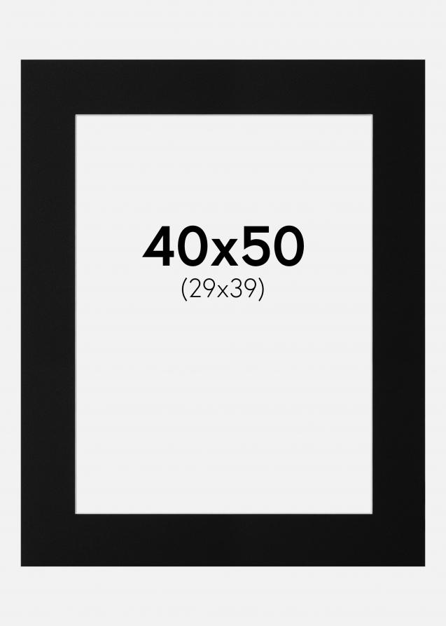 Passepartout Schwarz Standard (weißer Kern) 40x50 cm (29x39)