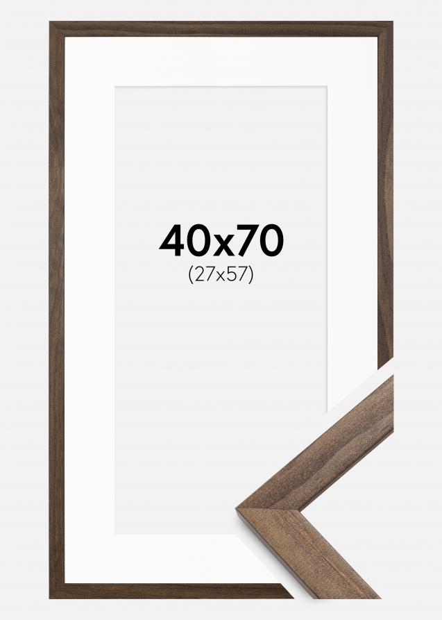 Rahmen Stilren Walnuss 40x70 cm - Passepartout Weiß 28x58 cm