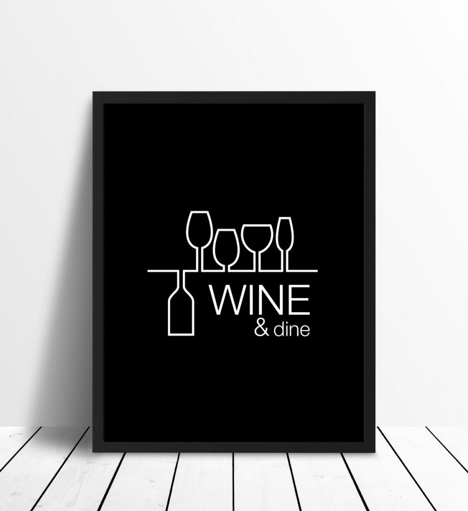 Wine & dine - Black Poster