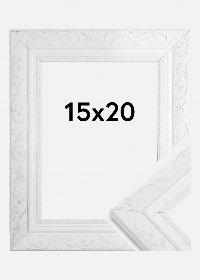 Rahmen Barock Weiß 15x20 cm
