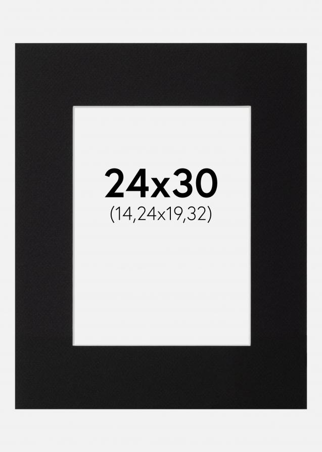 Passepartout Schwarz Standard (weißer Kern) 24x30 cm (14,24x19,32)