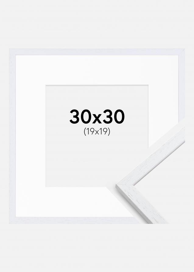 Rahmen Edsbyn Warm White 30x30 cm - Passepartout Weiß 20x20 cm