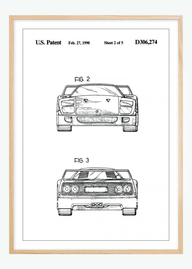 Patentzeichnung - Ferrari F40 III Poster