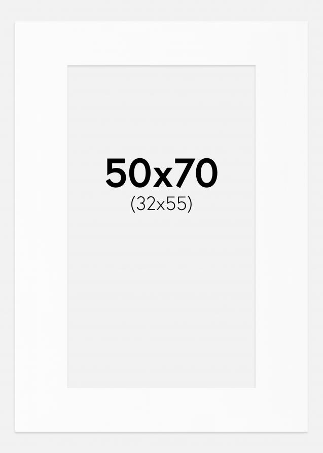 Passepartout Weiß Standard (weißer Kern) 50x70 cm (32x55)