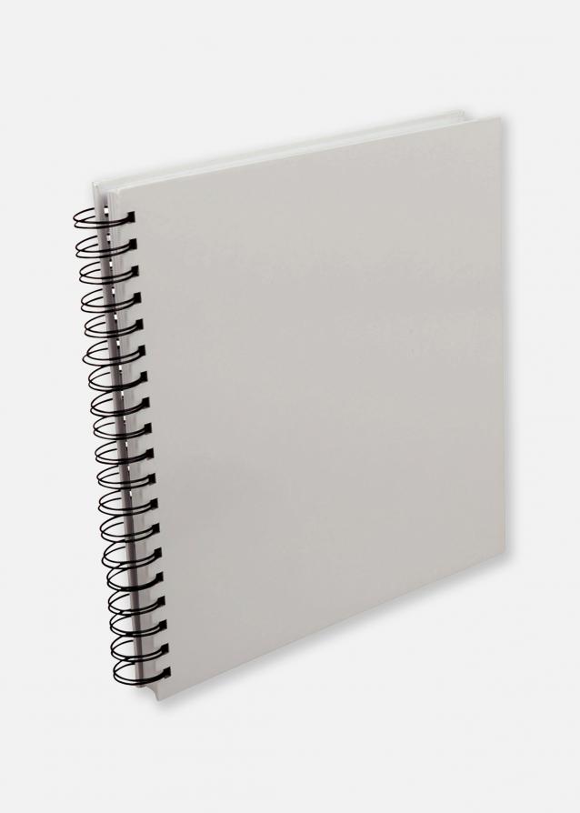 Quadratisches Spiralfotoalbum Weiß - 25x25 cm (80 Weiß Seiten / 40 Blatt)