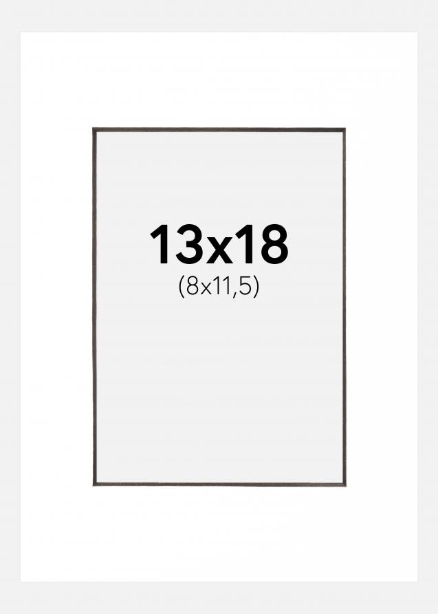 Passepartout Weiß (schwarzer Kern) 13x18 cm (8x11,5 cm)