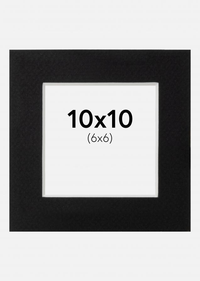 Passepartout Schwarz Standard (weißer Kern) 10x10 cm (6x6)