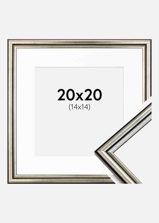 Rahmen Horndal Silber 20x20 cm - Passepartout Weiß 15x15 cm
