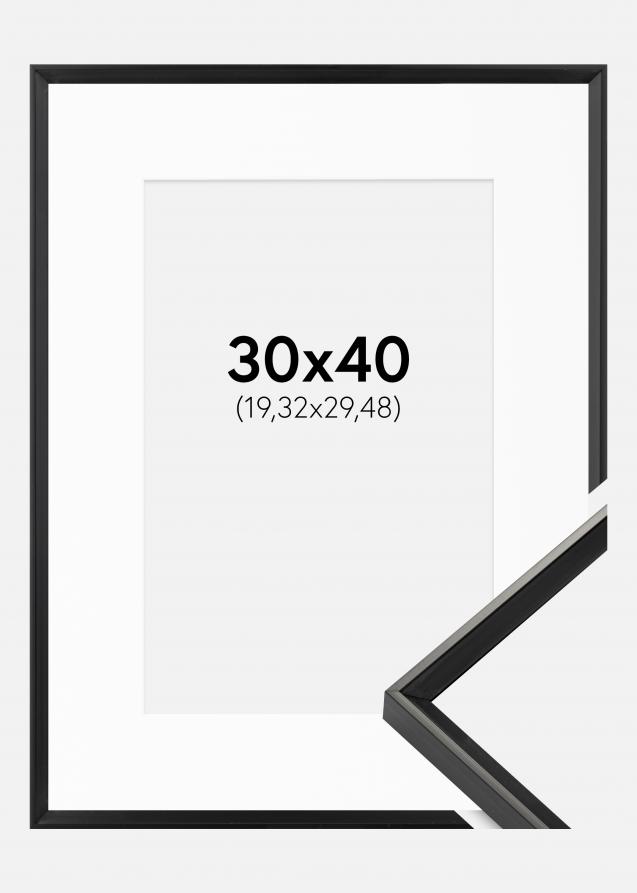 Rahmen Desire Schwarz 30x40 cm - Passepartout Weiß 8x12 inches