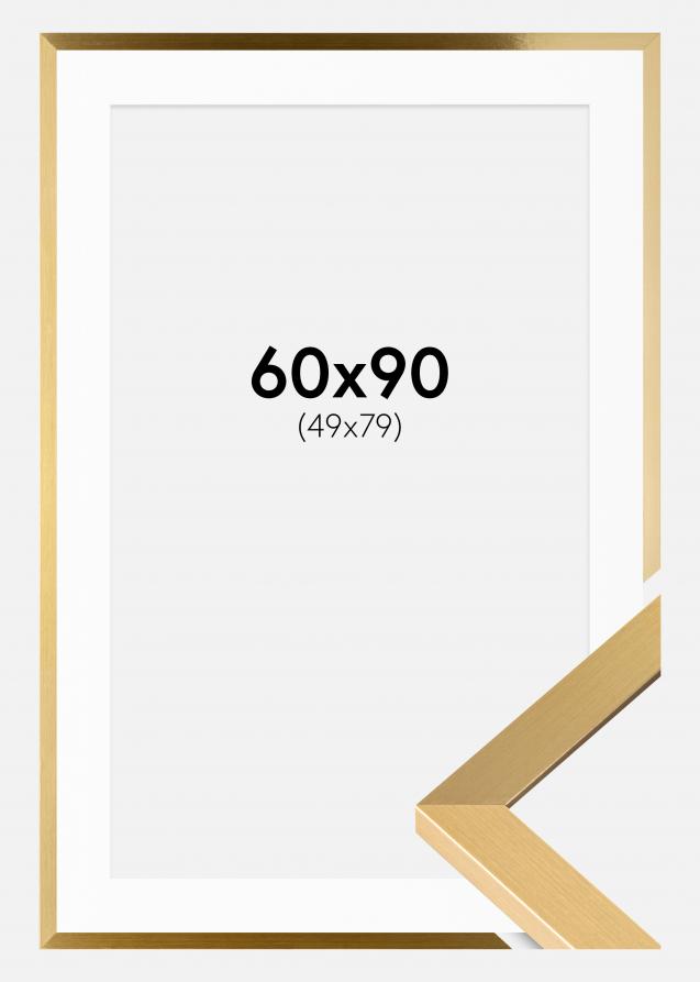 Rahmen Selection Gold 60x90 cm - Passepartout Weiß 50x80 cm