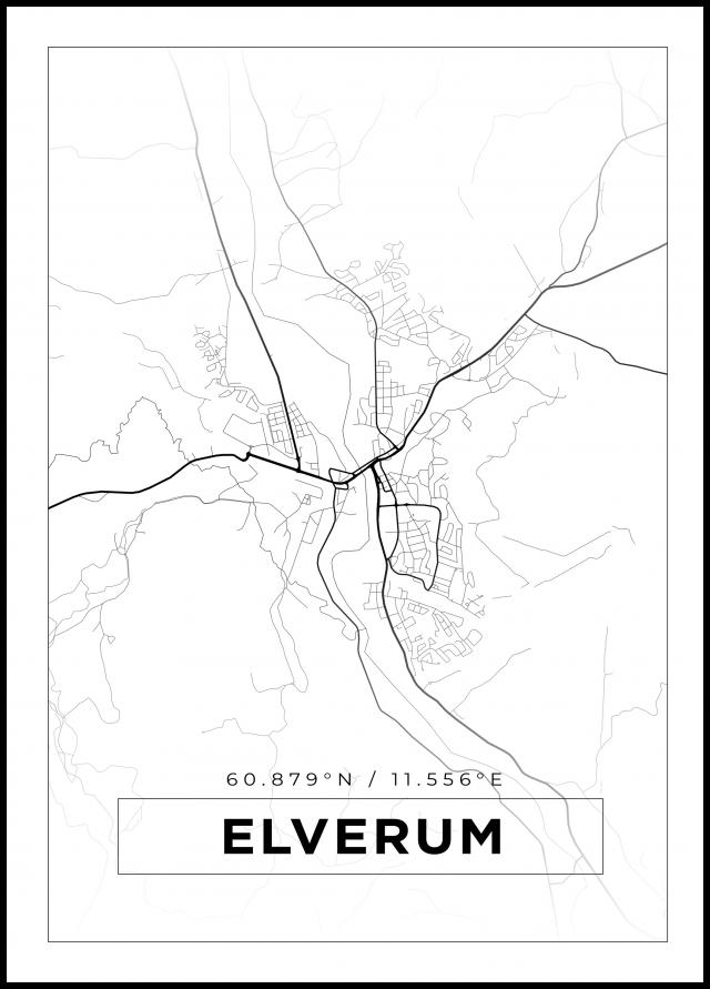 Map - Elverum - White