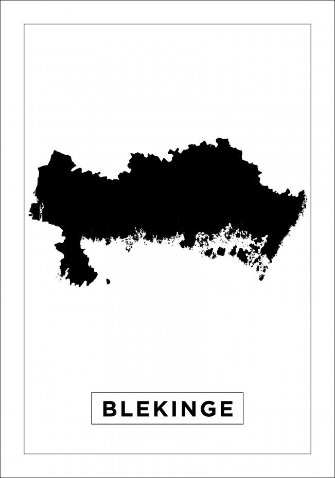 Map - Blekinge - White Poster