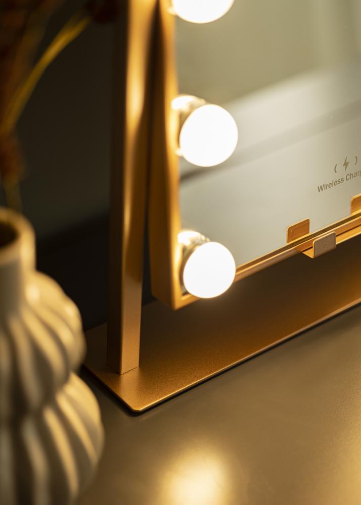 KAILA Kosmetikspiegel Hollywood 12 mit kabellosem Ladegert Rosgold 30x41 cm
