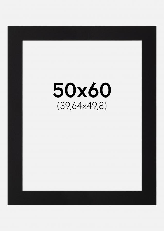 Passepartout Schwarz Standard (weißer Kern) 50x60 cm (39,64x49,8)
