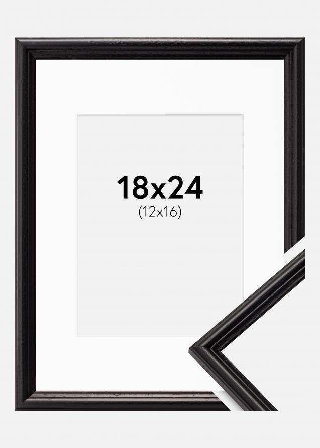 Rahmen Horndal Schwarz 18x24 cm - Passepartout Weiß 13x17 cm