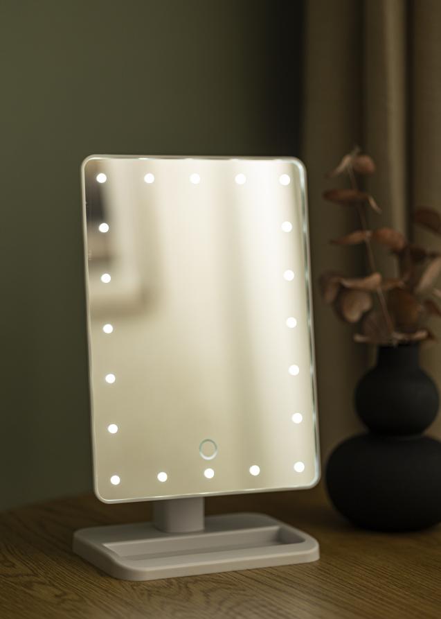 KAILA Kosmetikspiegel LED mit Bluetooth-Lautsprecher Weiß 18x30 cm