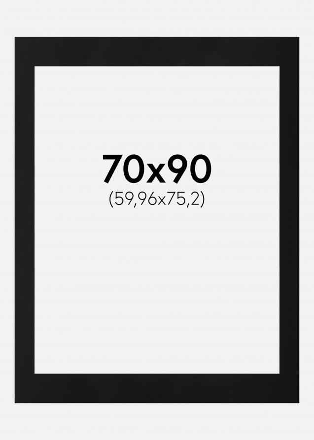 Passepartout Schwarz Standard (weißer Kern) 70x90 cm (59,96x75,2)