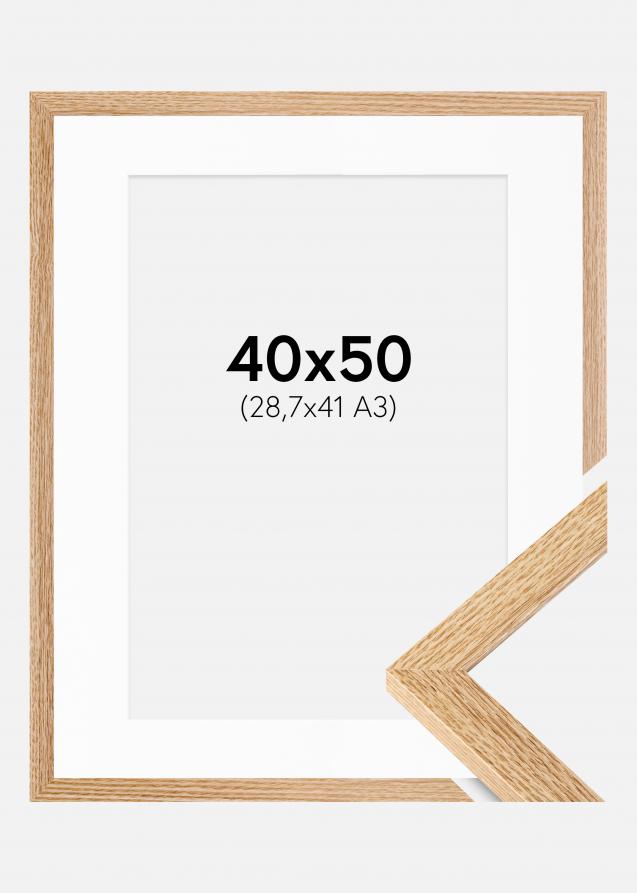 Rahmen Selection Eiche 40x50 cm - Passepartout Weiß 29,7x42 cm