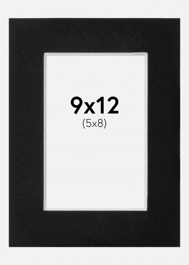 Passepartout Schwarz Standard (weißer Kern) 9x12 cm (5x8)