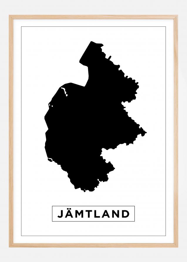 Map - Jämtland - White Poster