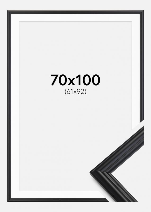 Rahmen Siljan Schwarz 70x100 cm - Passepartout Weiß 62x93 cm