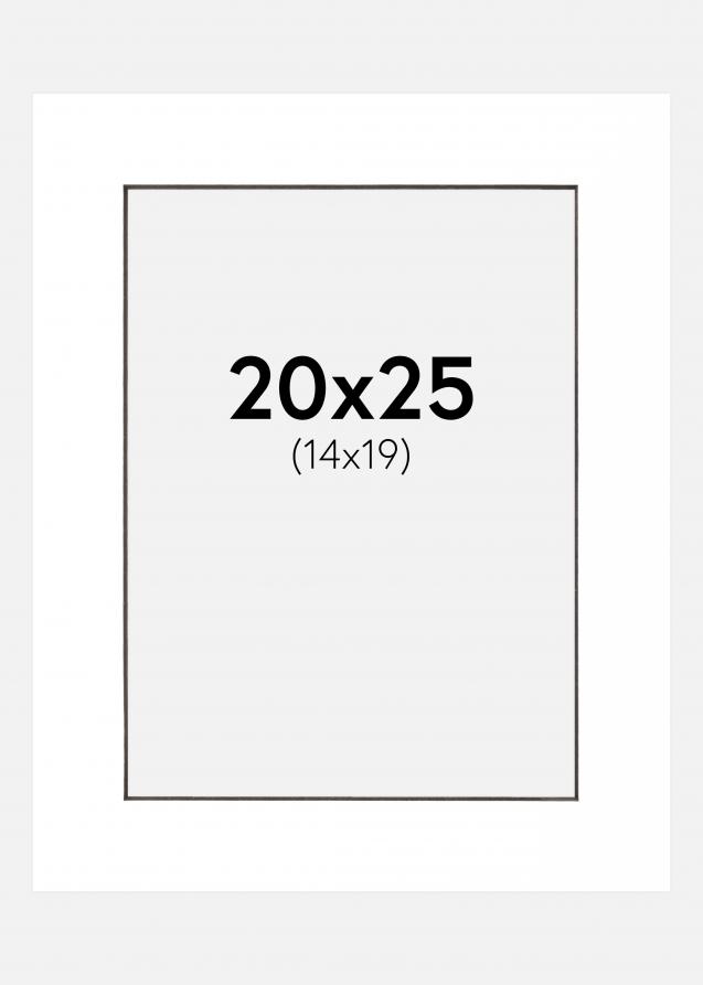 Passepartout Weiß (schwarzer Kern) 20x25 cm (14x19 cm)